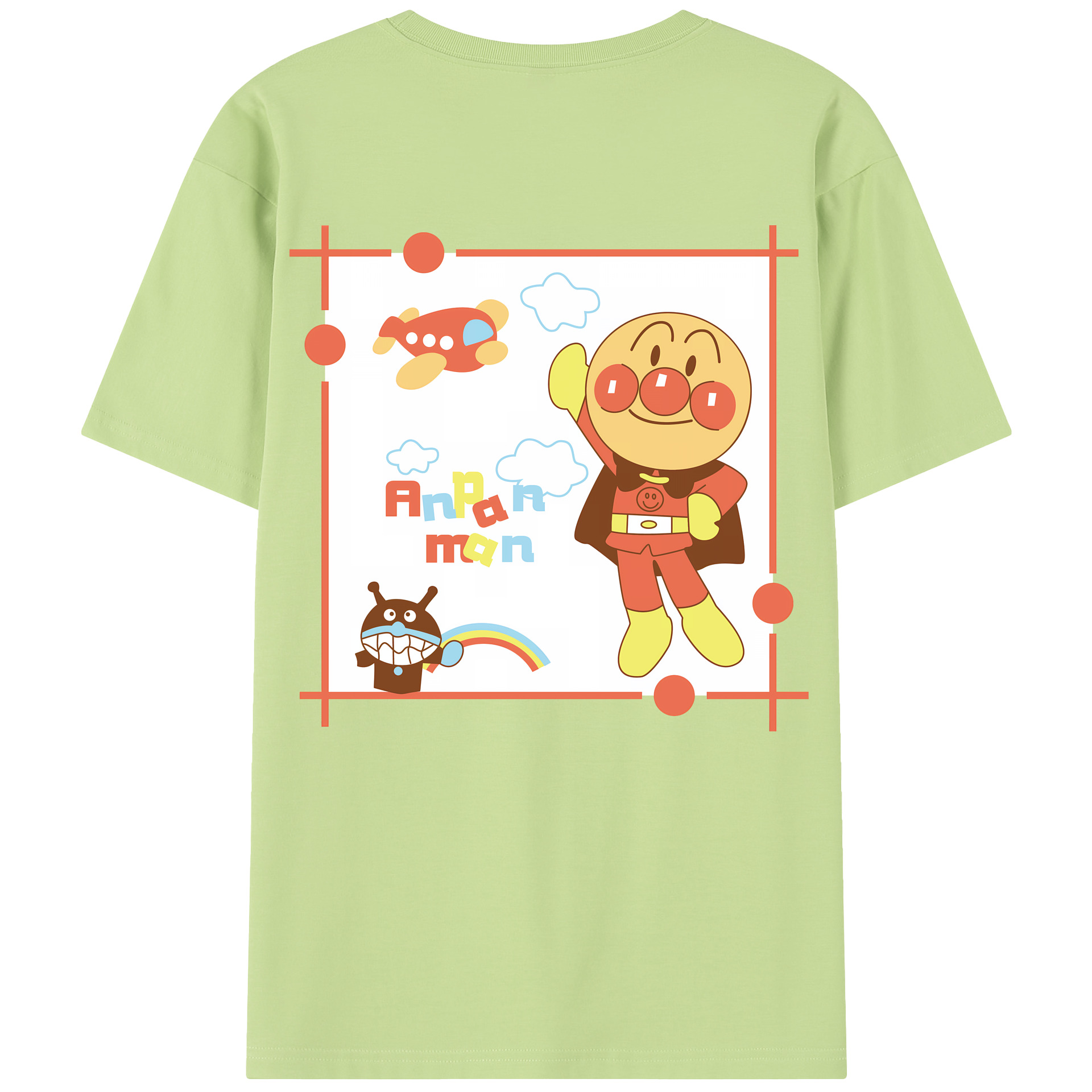 （画像用） アンパンマン Anpanman 綿100％半袖Tシャツ（背面プリント）